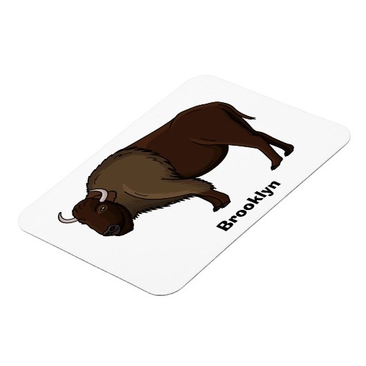 Happy American Bison Buffalo Illustration Magnet (Linke Seite)