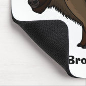 Happy American Bison Buffalo Illustration Mousepad (Ecke)