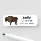 Happy American Bison Buffalo Illustration Namensschild (Beispiel)