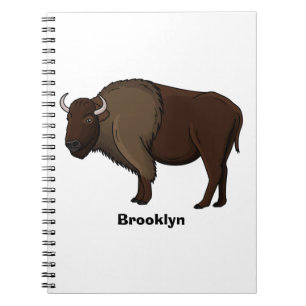 Happy American Bison Buffalo Illustration Notizblock