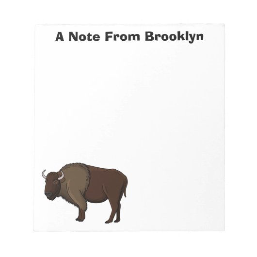 Happy American Bison Buffalo Illustration Notizblock (Vorderseite)