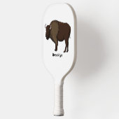 Happy American Bison Buffalo Illustration Pickleball Schläger (Links)