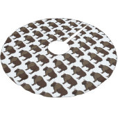 Happy American Bison Buffalo Illustration Polyester Weihnachtsbaumdecke (Schrägansicht)