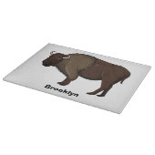 Happy American bison buffalo Illustration Schneidebrett (Ecke)