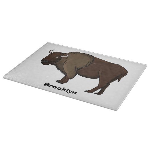 Happy American bison buffalo Illustration Schneidebrett (Ecke)