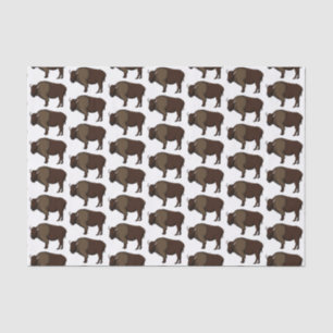 Happy American Bison Buffalo Illustration Seidenpapier