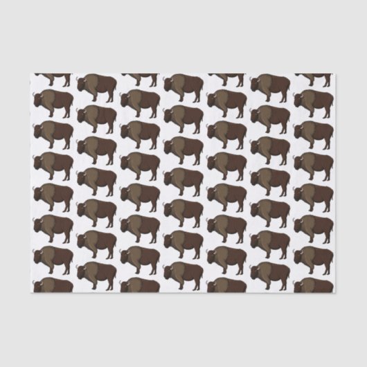 Happy American Bison Buffalo Illustration Seidenpapier (Vorderseite)
