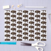 Happy American Bison Buffalo Illustration Seidenpapier (Handwerk)