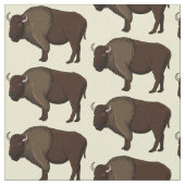 Happy American Bison Buffalo Illustration Stoff (Nahaufnahme)