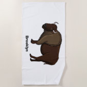 Happy American Bison Buffalo Illustration Strandtuch (Vorderseite)