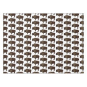 Happy American Bison Buffalo Illustration Tischdecke (Vorderseite (Horizontal))