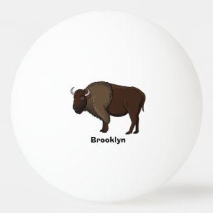 Happy American Bison Buffalo Illustration Tischtennisball