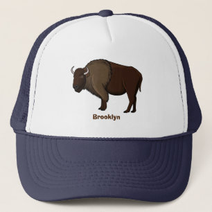 Happy American Bison Buffalo Illustration Truckerkappe