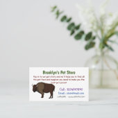 Happy American Bison Buffalo Illustration Visitenkarte (Stehend Vorderseite)