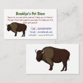 Happy American Bison Buffalo Illustration Visitenkarte (Vorne/Hinten)