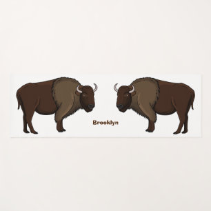 Happy American Bison Buffalo Illustration Yogamatte