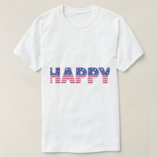 Happy American Flag Farben T-Shirt (Design vorne)