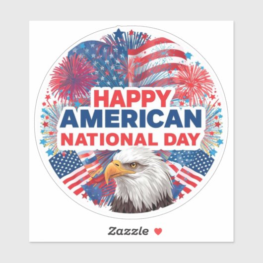 Happy American National Day Sticker (Blatt)