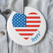 Happy American USA Flag Herz 4. Juli Personalize Button (Beispiel)