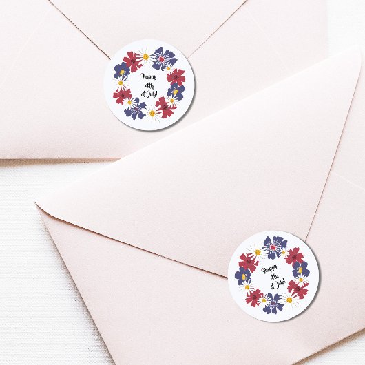 Happy Amerikanische Unabhängigkeitstag 4. Rot, Wei Runder Aufkleber