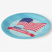 Happy Amerikanische Unabhängigkeitstag American Fl Pappteller (Schrägansicht)