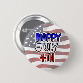 Happy Amerikanische Unabhängigkeitstag Button (Vorne & Hinten)