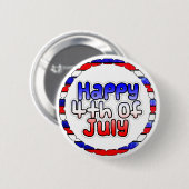 Happy Amerikanische Unabhängigkeitstag Button (Vorne & Hinten)