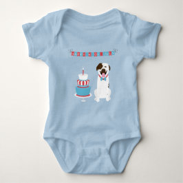 Happy Amerikanische Unabhängigkeitstag Dog Red Whi Baby Strampler