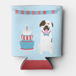 Happy Amerikanische Unabhängigkeitstag Dog Red Whi Dosenkühler