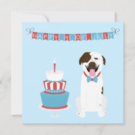 Happy Amerikanische Unabhängigkeitstag Dog Red Whi Karte