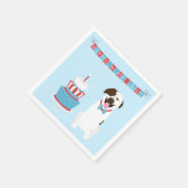 Happy Amerikanische Unabhängigkeitstag Dog Red Whi Serviette (Ecke)