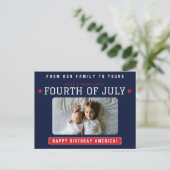 Happy Amerikanische Unabhängigkeitstag Family Foto Postkarte (Stehend Vorderseite)