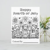 Happy Amerikanische Unabhängigkeitstag | Farbseite (Stehend Vorderseite)