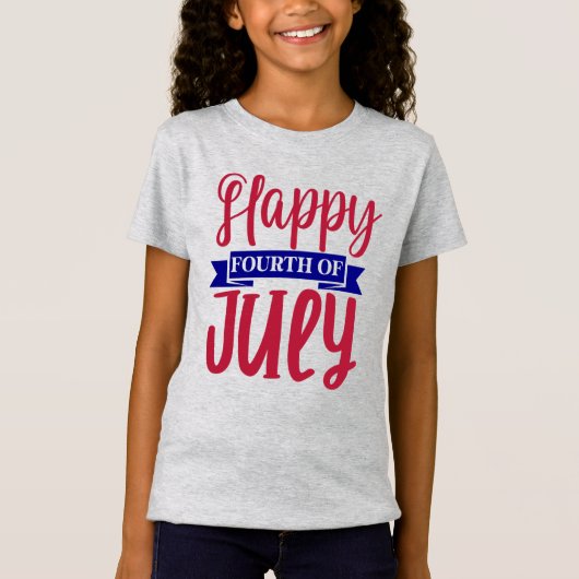 Happy Amerikanische Unabhängigkeitstag Girls T-Shirt (Vorderseite)