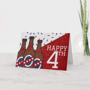 Happy Amerikanische Unabhängigkeitstag Glitzer Car Karte
