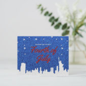 Happy Amerikanische Unabhängigkeitstag Glitzer Postkarte (Stehend Vorderseite)