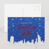 Happy Amerikanische Unabhängigkeitstag Glitzer Postkarte (Vorne/Hinten)