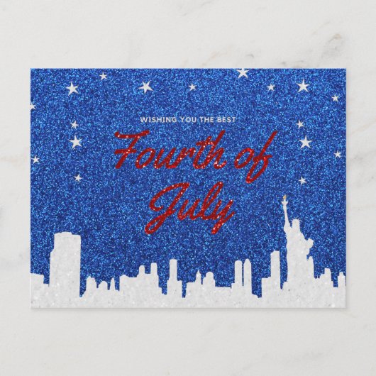 Happy Amerikanische Unabhängigkeitstag Glitzer Postkarte (Vorderseite)