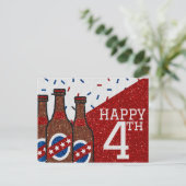 Happy Amerikanische Unabhängigkeitstag Glitzer Postkarte (Stehend Vorderseite)