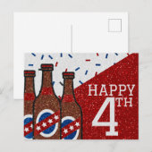Happy Amerikanische Unabhängigkeitstag Glitzer Postkarte (Vorne/Hinten)