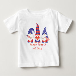 Happy Amerikanische Unabhängigkeitstag Gnome Red W Baby T-shirt
