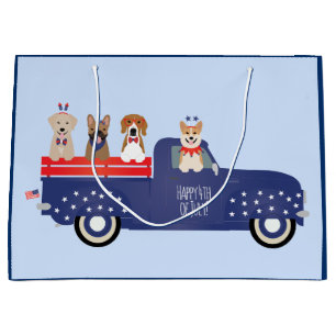 Happy Amerikanische Unabhängigkeitstag Hunde Liefe Große Geschenktüte