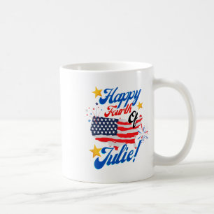 Happy Amerikanische Unabhängigkeitstag Julie 4. Un Kaffeetasse