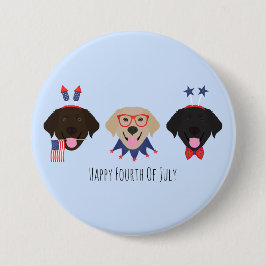 Happy Amerikanische Unabhängigkeitstag Labrador Re Button