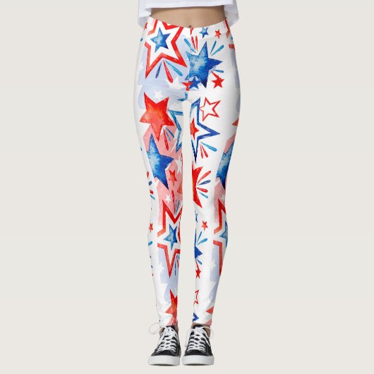 Happy Amerikanische Unabhängigkeitstag Leggings (Vorderseite)