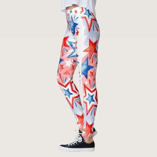 Happy Amerikanische Unabhängigkeitstag Leggings (Links)