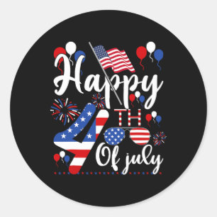 Happy Amerikanische Unabhängigkeitstag Patriotic U Runder Aufkleber