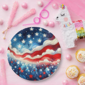 Happy Amerikanische Unabhängigkeitstag | Patriotis Pappteller (Party)