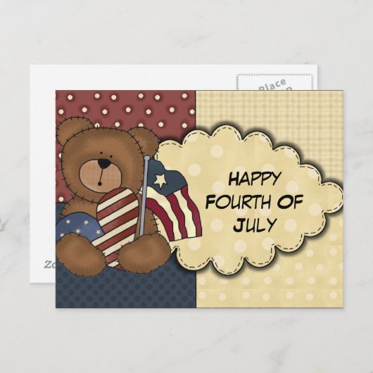 Happy Amerikanische Unabhängigkeitstag Postcard Postkarte (Vorne/Hinten)