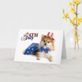 Happy Amerikanische Unabhängigkeitstag Puppy Karte (Gelbe Blume)